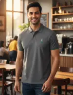 The Linear Luxe Polo - Grey