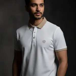 The Minimalist Tan Polo -White