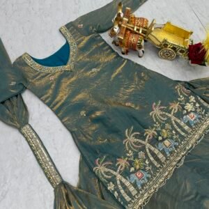 vyra luxe: pure fendy embroidered lehenga set with moti & sequence work (copy)