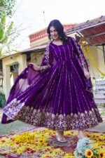 vyra luxe: fox georgette gown with 5mm sequence