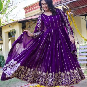 vyra luxe: fox georgette gown with 5mm sequence