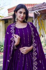 vyra signature: pure vichitra silk embroidered lehenga set with shrug style dupatta (copy)