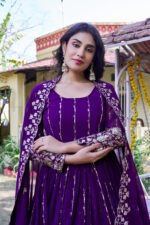 vyra signature: pure vichitra silk embroidered lehenga set with shrug style dupatta (copy)