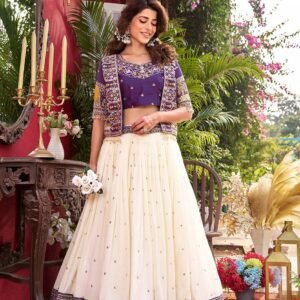 vyra luxe | signature vichitra silk shrug style lehenga set p