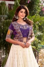 vyra luxe | signature vichitra silk shrug style lehenga set p