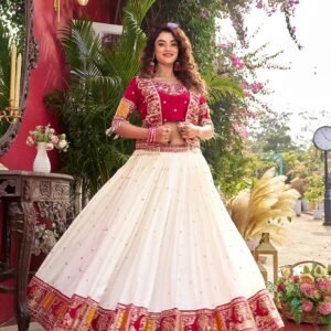 vyra luxe | signature vichitra silk shrug style lehenga set